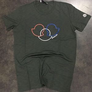 Moncler Shirts - MONCLER GREY CASUAL MEN T-SHIRT Moncler Shirts - MONCLER GREY CASUAL MEN T-SHIRT